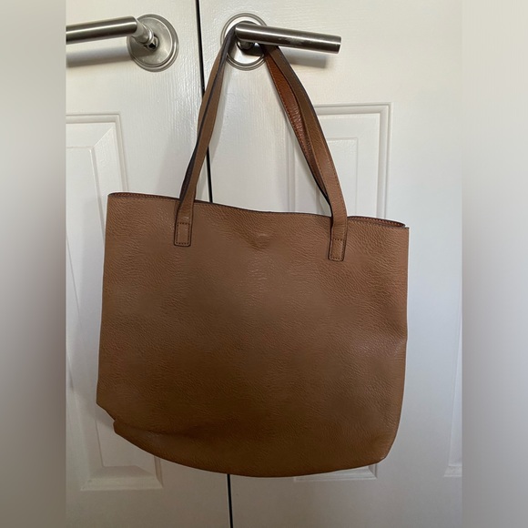 Handbags - NEVER USED. Tan/brown faux leather bag with pouch insert.